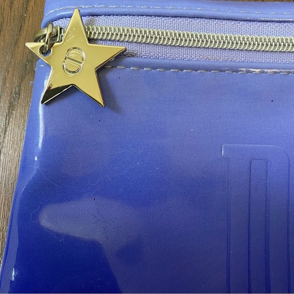 Dior Embossed Blue Ombré Faux Patent Leather Cosmetic Pouch Makeup Bag💄 - Picture 4 of 7